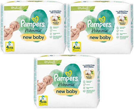 Prima Pampers Harmonie Islak Havlu Mendil Aqua Pure Yeni Doğan-New Baby (12 Li Set) (552 Yaprak)