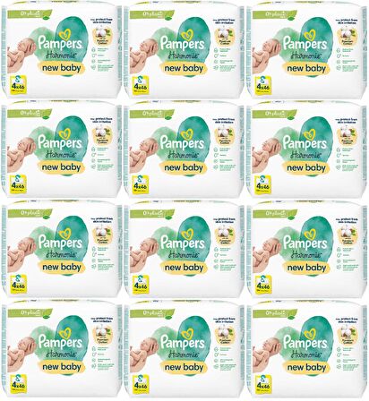 Prima Pampers Harmonie Islak Havlu Mendil Aqua Pure Yeni Doğan-New Baby (48 Li Set) (2208 Yaprak)