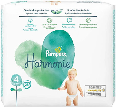 Prima Pampers Harmonie Bebek Bezi Beden:4 (9-14KG) Maxi 56 Adet Ekonomik Ultra Fırsat Pk
