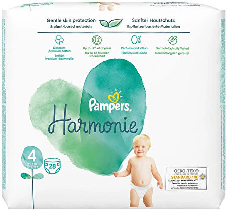 Prima Pampers Harmonie Bebek Bezi Beden:4 (9-14KG) Maxi 84 Adet Aylık Ultra Fırsat Pk