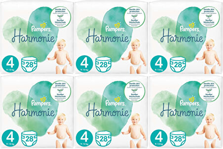 Prima Pampers Harmonie Bebek Bezi Beden:4 (9-14KG) Maxi 168 Adet Ekstra Ultra Fırsat Pk