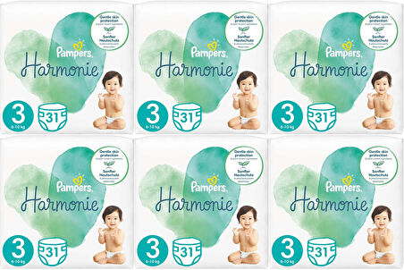 Prima Pampers Harmonie Bebek Bezi Beden:3 (6-10KG) Midi 186 Adet Ekstra Ultra Fırsat Pk