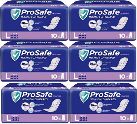 Prosafe Mesane & Lohusa Pedi  L-Büyük Yoğun 60 Adet (6PK*10)