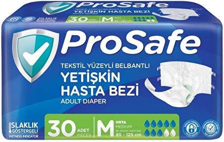 Prosafe Hasta Bezi Yetişkin Bel Bantlı Tekstil Yüzey M - Medium - Orta Boy 360 Adet (12PK*30)