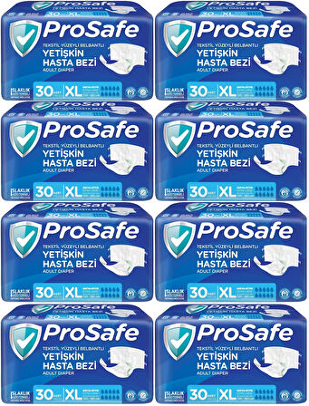 Prosafe Hasta Bezi Yetişkin Bel Bantlı Tekstil Yüzey XL-Extra Large Boy 240 Adet (8PK*30)