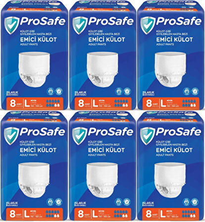 Prosafe Emici Külot Hasta Bezi Büyük-Large 48 Adet (6PK*8)