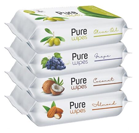 Pure Baby Wipes Islak Havlu Mendil 50 Yaprak 24 Lü Set (1200 Yaprak) (Meyveli)