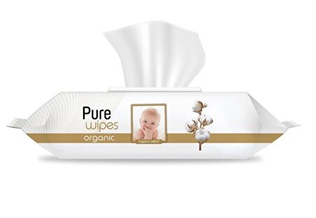 Pure Baby Islak Havlu Mendil 90 Yaprak Yenidoğan Organic Pamuklu (4 Lü Set) 360 Yaprak Plstk Kapak