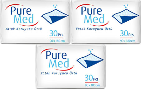 Puremed Hasta Yatak Koruyucu 90*180CM 90 Adet (3PK*30)