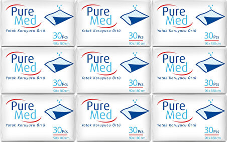 Puremed Hasta Yatak Koruyucu 90*180CM 270 Adet (9PK*30)