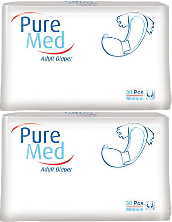 Puremed Hasta Bezi Bel Bantlı Tekstil Yüzey Medium M-Orta 60 Adet (2PK*30)