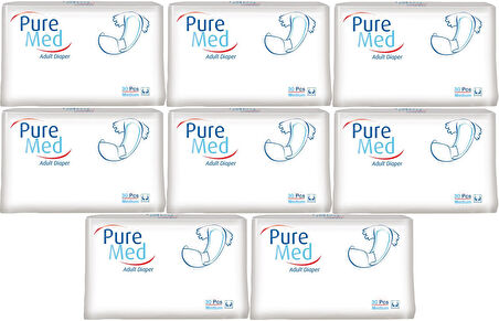Puremed Hasta Bezi Bel Bantlı Tekstil Yüzey Medium M-Orta 240 Adet (8PK*30)