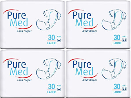 Puremed Hasta Bezi Bel Bantlı Tekstil Yüzey Large L-Büyük 120 Adet (4PK*30)