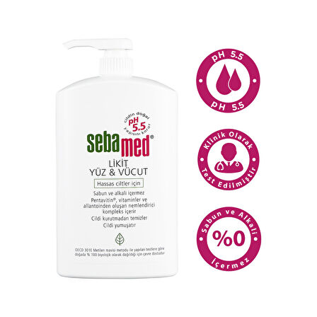 Sebamed Yüz ve Vücut Temizleyici Likit 1000ML (2 Li Set)