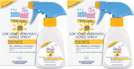 Sebamed Sun Care Bebek Güneş Losyonu Kremi Sprey 50+ Faktör 200ML (Hassas Ciltler İçin) (2 Li Set)