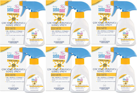 Sebamed Sun Care Bebek Güneş Losyonu Kremi Sprey 50+ Faktör 200ML (Hassas Ciltler İçin) (6 Lı Set)