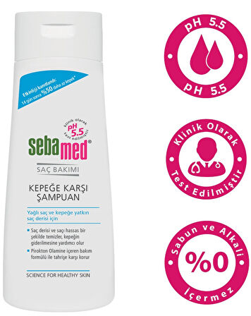 Sebamed Şampuan 200ML Kepeğe Karşı (Yağlı ve Kepeğe yatkın saç derisi İçin) (3 Lü Set)