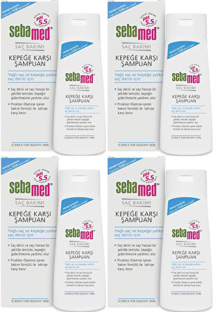 Sebamed Şampuan 200ML Kepeğe Karşı (Yağlı ve Kepeğe yatkın saç derisi İçin) (4 Lü Set)