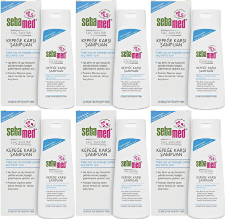 Sebamed Şampuan 200ML Kepeğe Karşı (Yağlı ve Kepeğe yatkın saç derisi İçin) (6 Lı Set)