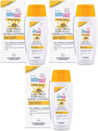 Sebamed Sun Care Bebek Güneş Losyonu Kremi 50+ Faktör 150ML (Hassas Ciltler İçin) (3 Lü Set)
