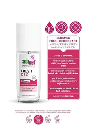 Sebamed Deodorant Sprey 75 ML Fresh Blossom (5 Li Set)