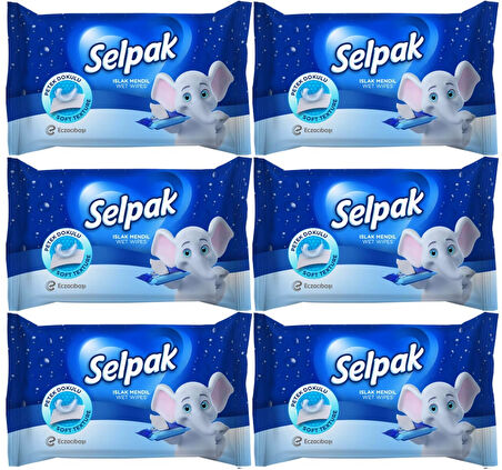 Selpak Islak Cep Mendil 10 Yaprak Klasik (6 Lı Set)