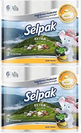 Selpak Kağıt Havlu (3 Katlı) 12 Li Set Extra (2PK*6)