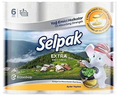 Selpak Kağıt Havlu (3 Katlı) 18 Li Set Extra (3PK*6)