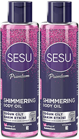 Sesu Simli Cilt Bakım Yağı 150ML (Shımmering Body Oıl) (2 Li Set)