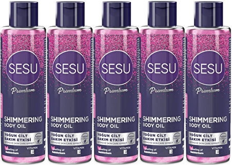 Sesu Simli Cilt Bakım Yağı 150ML (Shımmering Body Oıl) (5 Li Set)