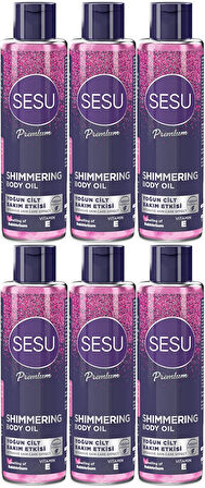 Sesu Simli Cilt Bakım Yağı 150ML (Shımmering Body Oıl) (6 Lı Set)