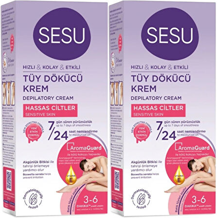 Sesu Tüy Dökücü Krem 40ML Hassas Ciltler/Sensitive (2 Li Set)
