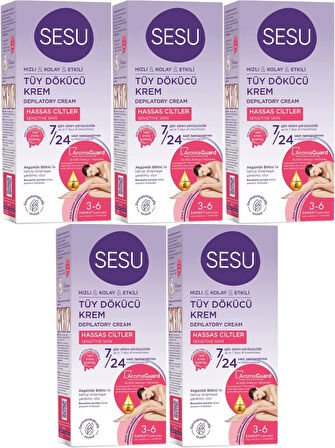 Sesu Tüy Dökücü Krem 40ML Hassas Ciltler/Sensitive (5 Li Set)