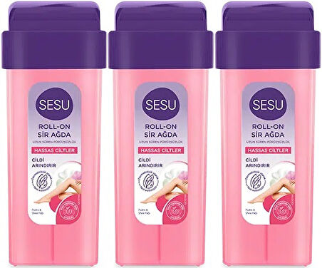 Sesu Roll-On Sir Ağda 100ML Pembe Hassas Cilt (3 Lü Set)