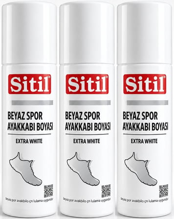 Sitil Beyaz Sneaker Beyaz Spor Ayakkabı Boyası Likit (Yenileyici) 75 ML (3 Lü Set)