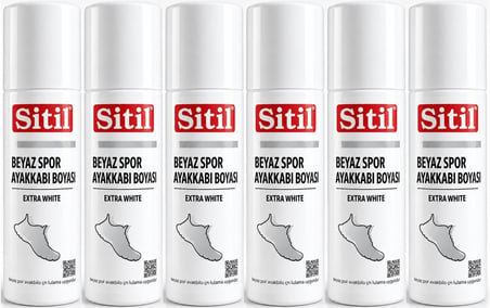 Sitil Beyaz Sneaker Beyaz Spor Ayakkabı Boyası Likit (Yenileyici) 75 ML (6 Lı Set)