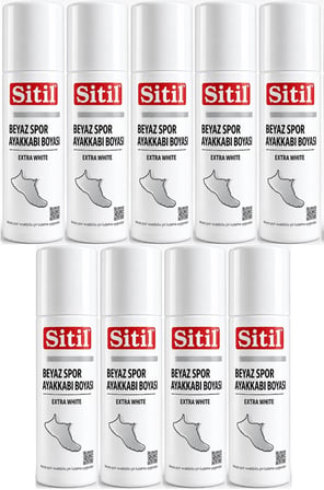 Sitil Beyaz Sneaker Beyaz Spor Ayakkabı Boyası Likit (Yenileyici) 75 ML (9 Lu Set)