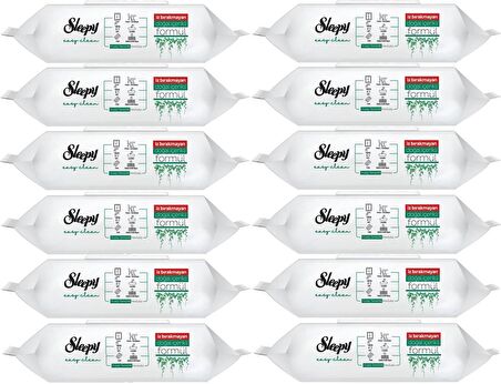 Sleepy Easy Clean Yüzey Temizlik Havlusu 100 Yaprak Plastik Kapaklı (12 Li Set) 1200 Yaprak