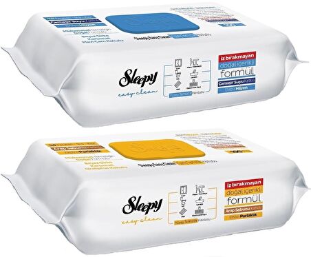 Sleepy Easy Clean Yüzey Temizlik Havlusu (Karma 2 Li Set) (Arap Sabun/Çamaşır Suyu)