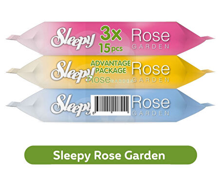 Sleepy Islak Havlu Cep Mendil 15 Yaprak (18 Li Set) Rose/Garden (6PK*3) 270 Yaprak