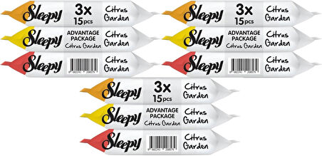 Sleepy Islak Havlu Cep Mendil 15 Yaprak (9 Lu Set) Narenciye Bahçesi/Citrus (3PK*3) 135 Yaprak