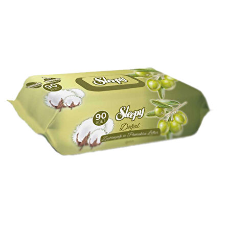 Sleepy Islak Havlu Mendil 90 Yaprak Karma (10 Lu Set) Sensitive & Pamuk-Zeytinyağlı 900 Yaprak