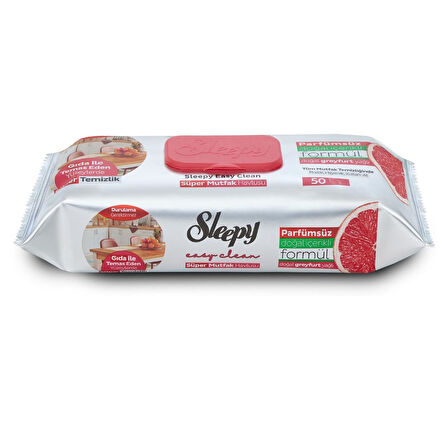 Sleepy Easy Clean Yüzey Temizlik Mutfak Havlusu-Mendili  50 Yaprak Greyfurt Yağlı (2Li Set) 100 Yprk
