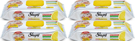 Sleepy Easy Clean Yüzey Temizlik Mutfak Havlusu -Mendili  50 Yaprak Limon Yağlı (4Lü Set) 200 Yaprak