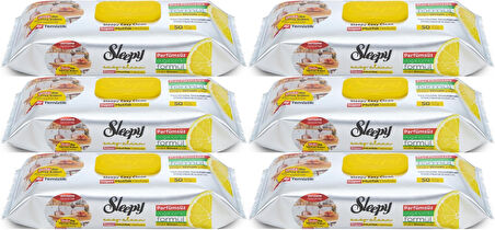 Sleepy Easy Clean Yüzey Temizlik Mutfak Havlusu -Mendili  50 Yaprak Limon Yağlı (6Lı Set) 300 Yaprak