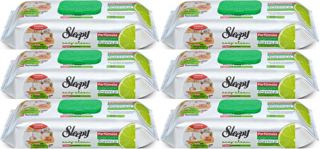 Sleepy Easy Clean Yüzey Temizlik Mutfak Havlusu -Mendili  50 Yaprak Bergomot Yağlı (6Lı Set) 300Yprk