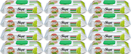 Sleepy Easy Clean Yüzey Temizlik Mutfak Havlusu-Mendili  50 Yaprak Bergomot Yağlı (12Li Set) 600Yprk