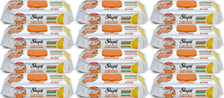 Sleepy Easy Clean Yüzey Temizlik Mutfak Havlusu-Mendili  50 Yaprak Portakal Yağlı (12Li Set) 600Yprk