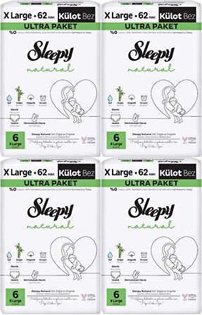 Sleepy Külot Bebek Bezi Natural Beden:6 (15-25KG) Extra Large 248 Adet Avantaj Ultra Pk