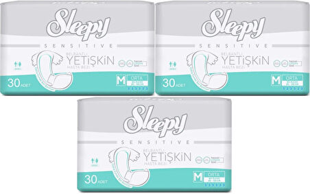 Sleepy Yetişkin Hasta Bezi Bel Bantlı M - Orta - Medium 90 Adet (3PK*30)